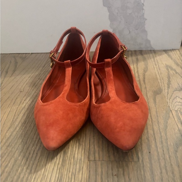 Tory Burch Ashton T-Strap Flat Rust Orange Women’s size 6 - Picture 3 of 8